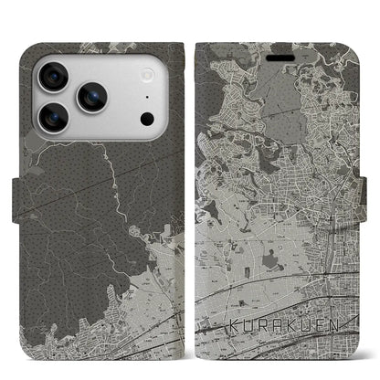 【苦楽園（兵庫県）】地図柄iPhoneケース（手帳タイプ）