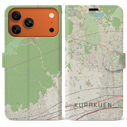 【苦楽園（兵庫県）】地図柄iPhoneケース（手帳タイプ）