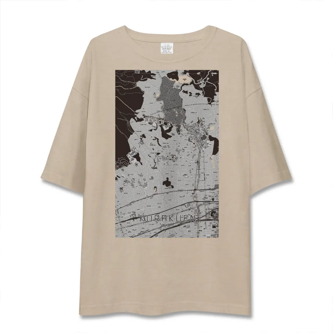 【苦楽園（兵庫県）】地図柄ビッグシルエットTシャツ
