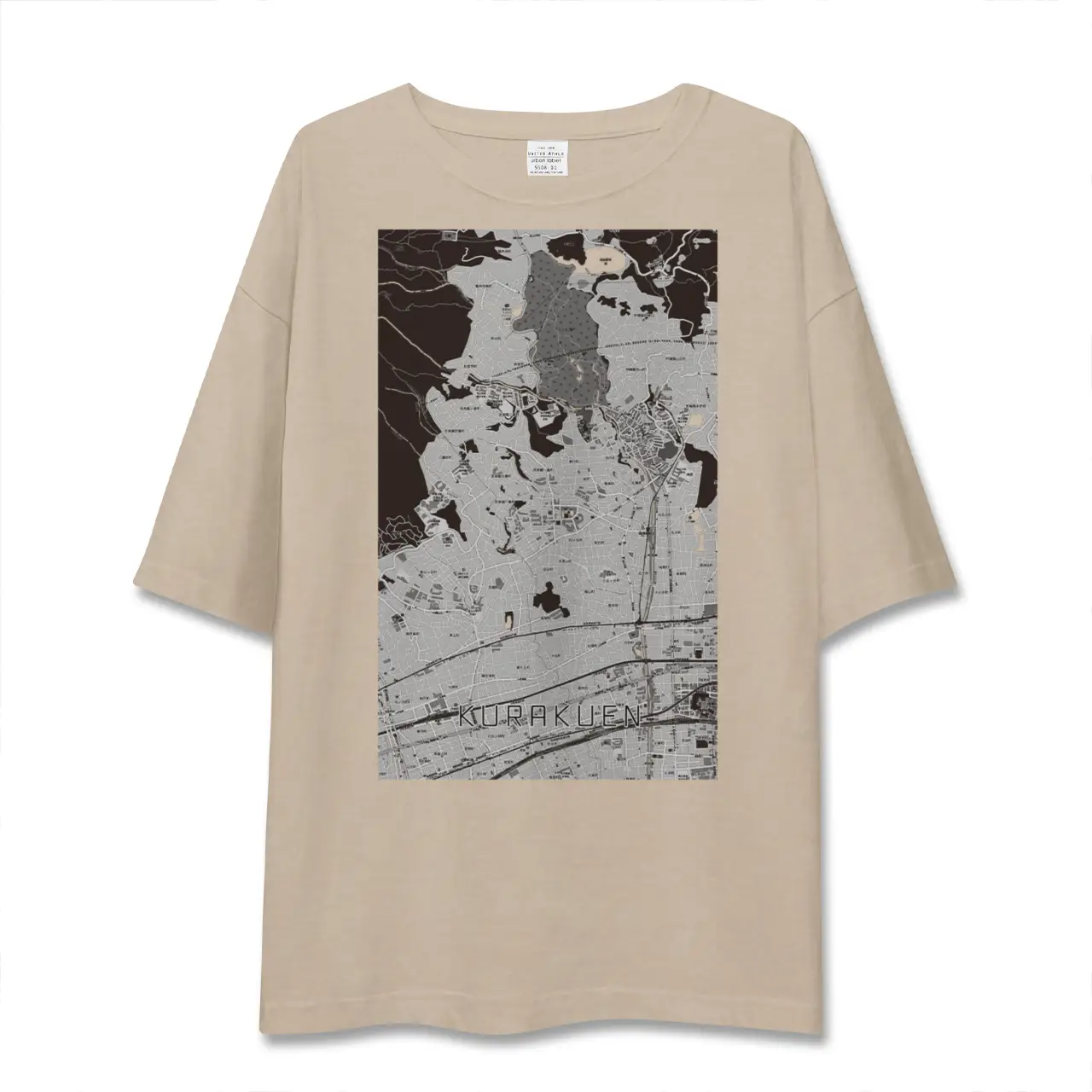 【苦楽園（兵庫県）】地図柄ビッグシルエットTシャツ