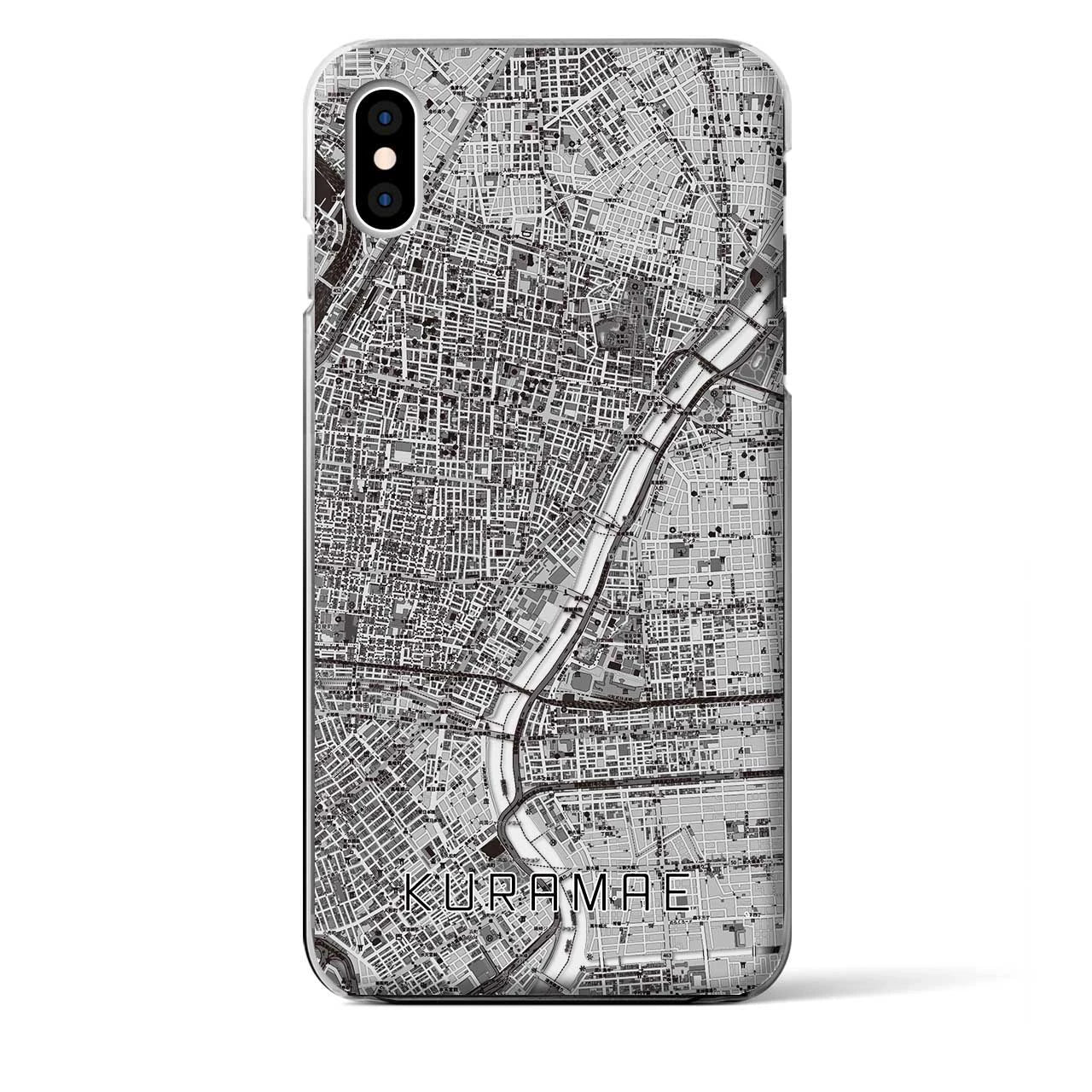 【蔵前（東京都）】地図柄iPhoneケース（クリアタイプ）モノトーン・iPhone XS Max 用