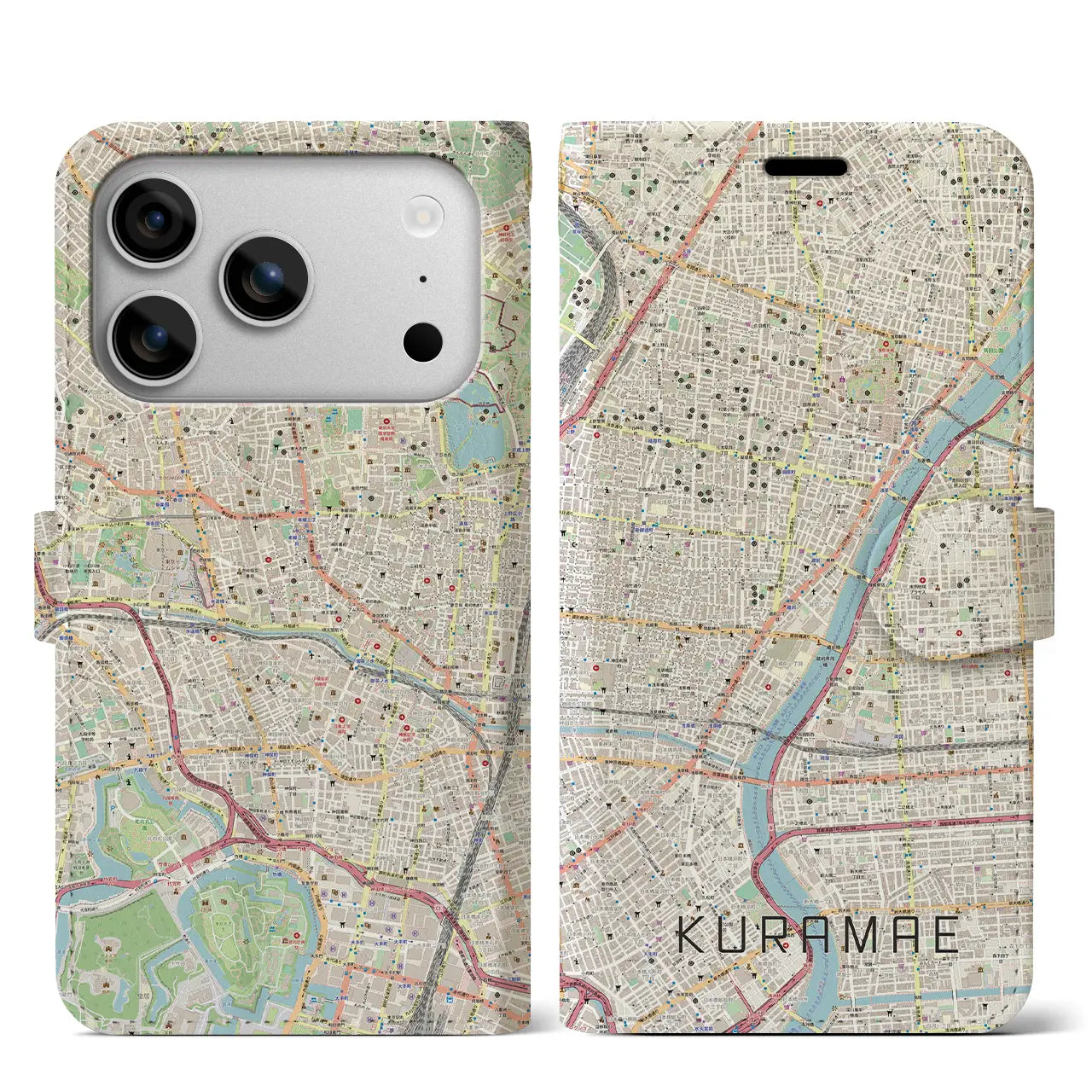 【蔵前（東京都）】地図柄iPhoneケース（手帳タイプ）