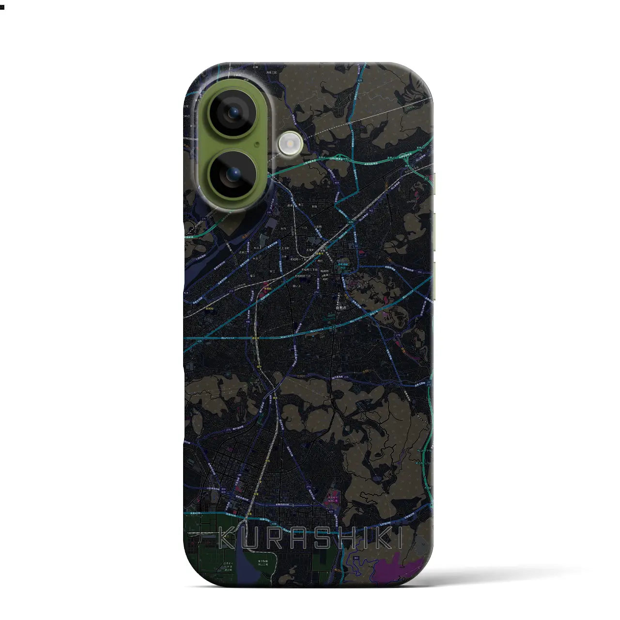 【倉敷（岡山県）】地図柄iPhoneケース（バックカバータイプ）