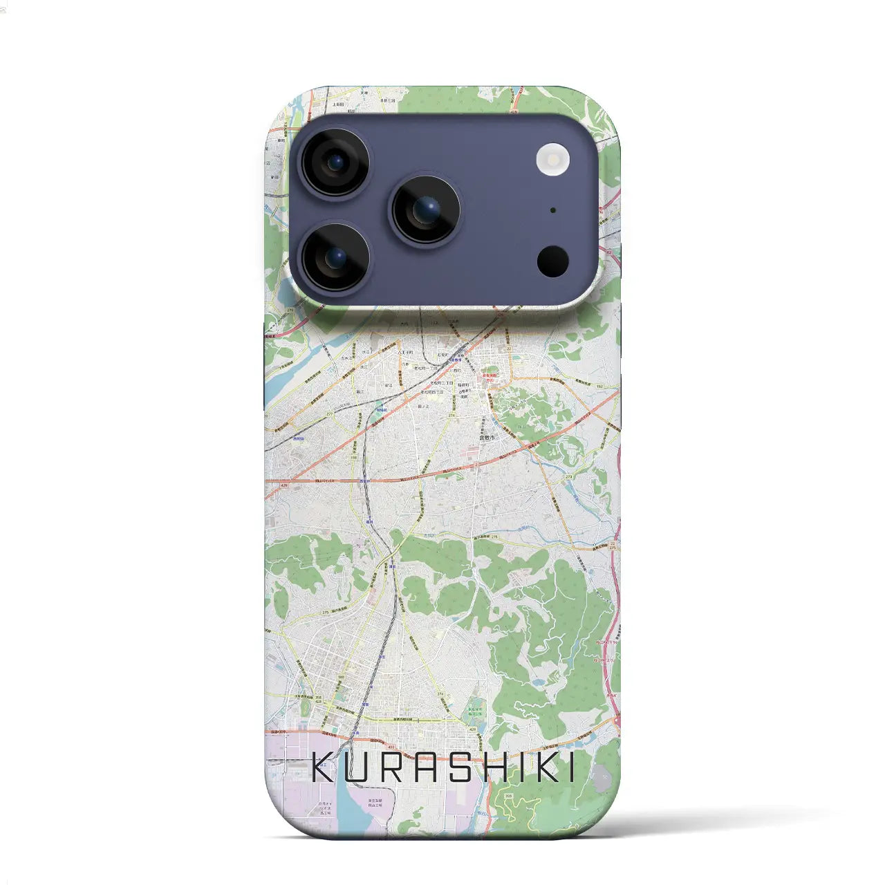 【倉敷（岡山県）】地図柄iPhoneケース（バックカバータイプ）