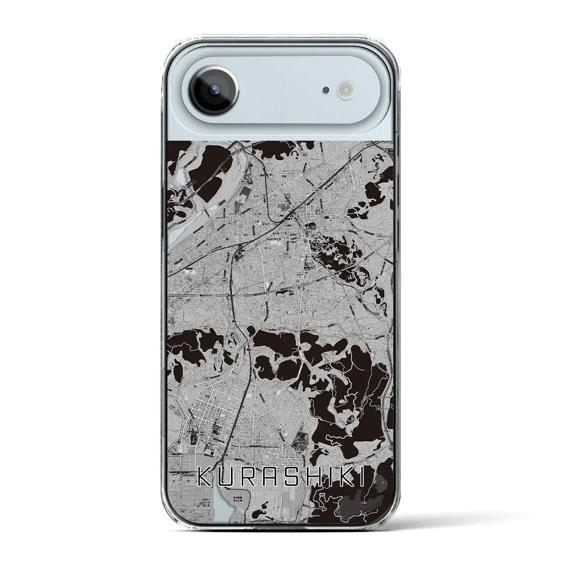 【倉敷(岡山県)】地図柄iPhoneケース(クリアタイプ)モノトーン・iPhone 17 Pro Max 用