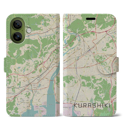 【倉敷（岡山県）】地図柄iPhoneケース（手帳タイプ）