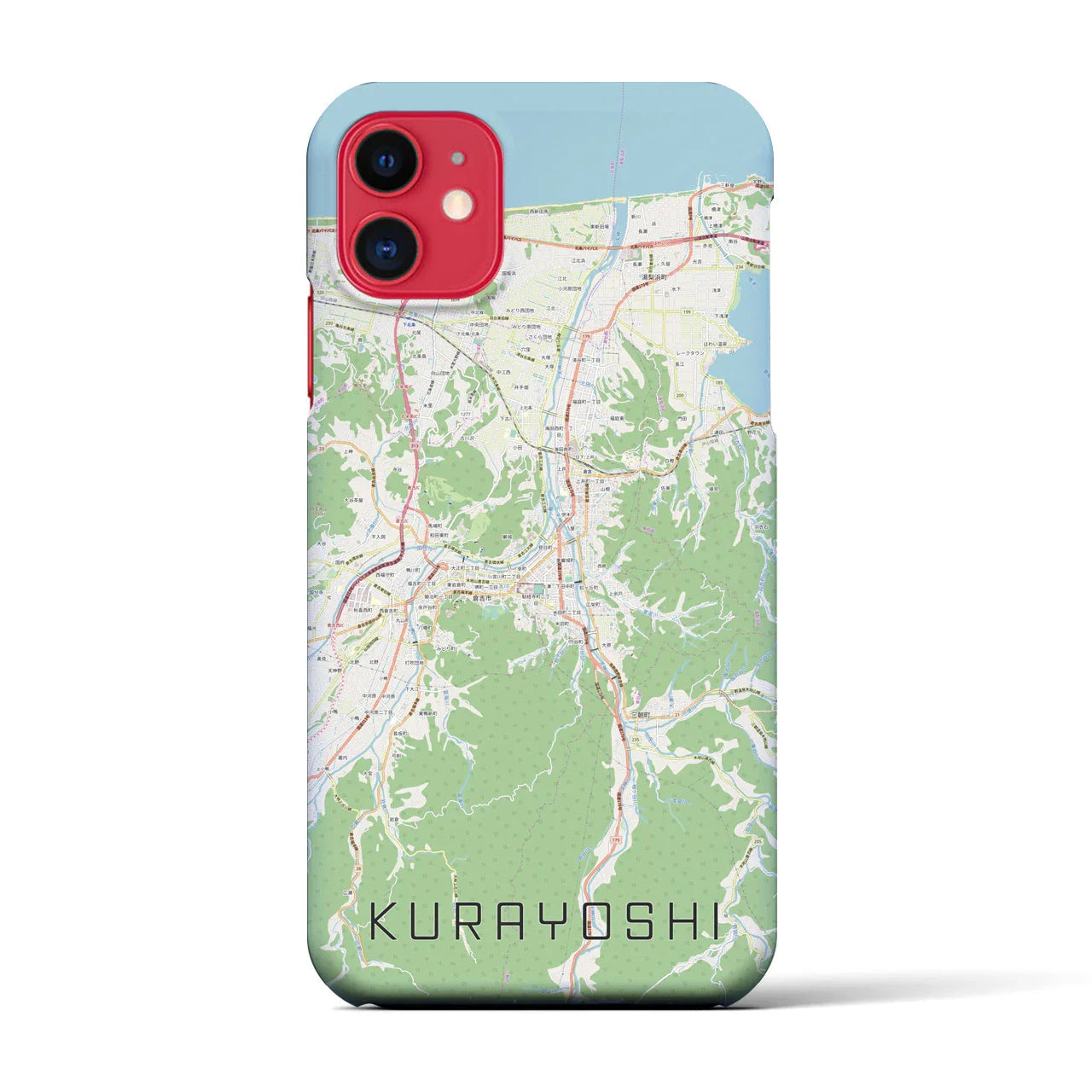 【倉吉（鳥取県）】地図柄iPhoneケース（バックカバータイプ）