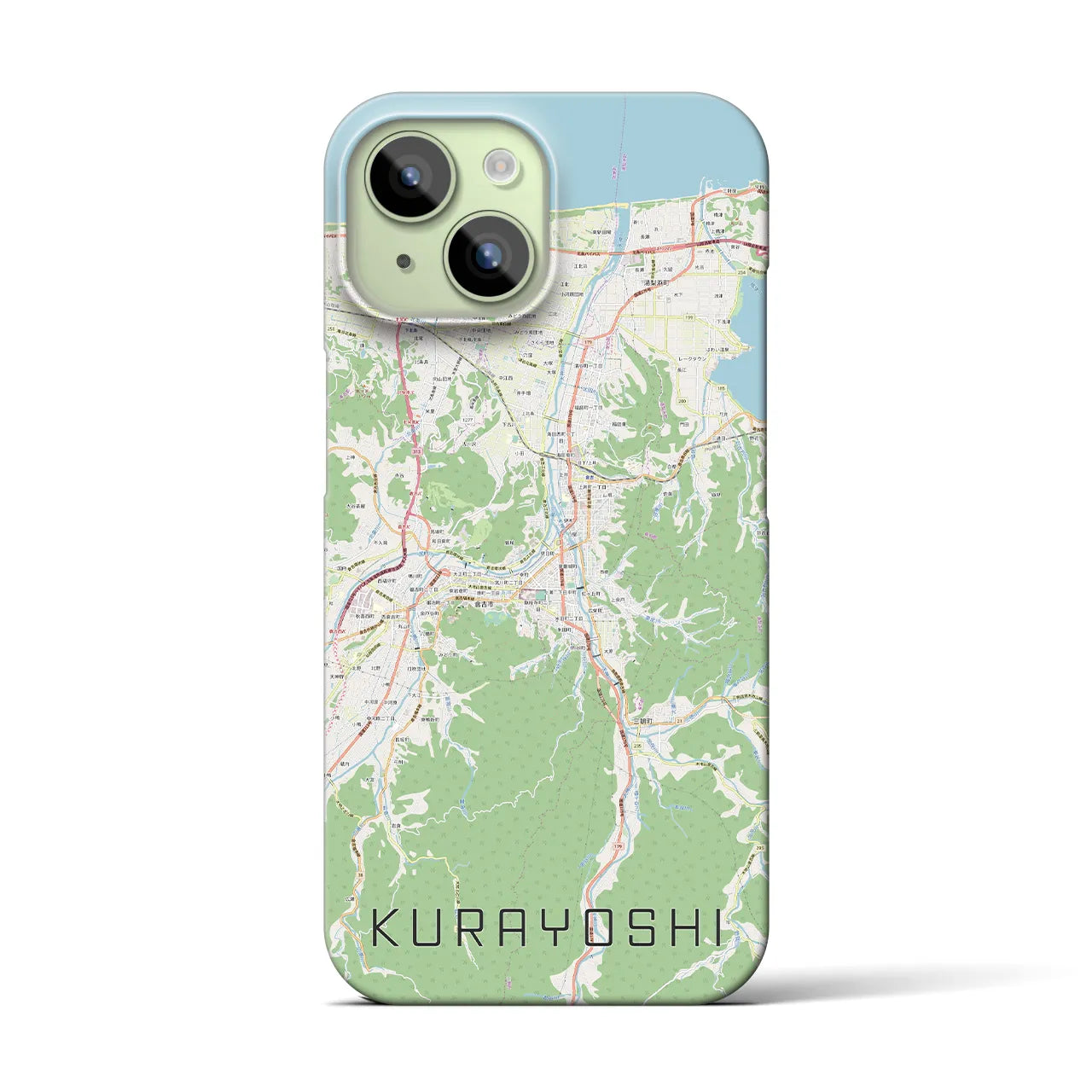 【倉吉（鳥取県）】地図柄iPhoneケース（バックカバータイプ）