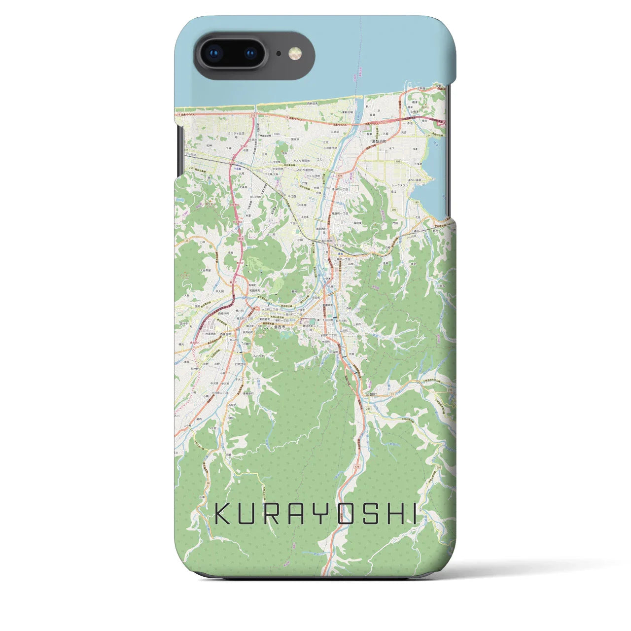 【倉吉（鳥取県）】地図柄iPhoneケース（バックカバータイプ）