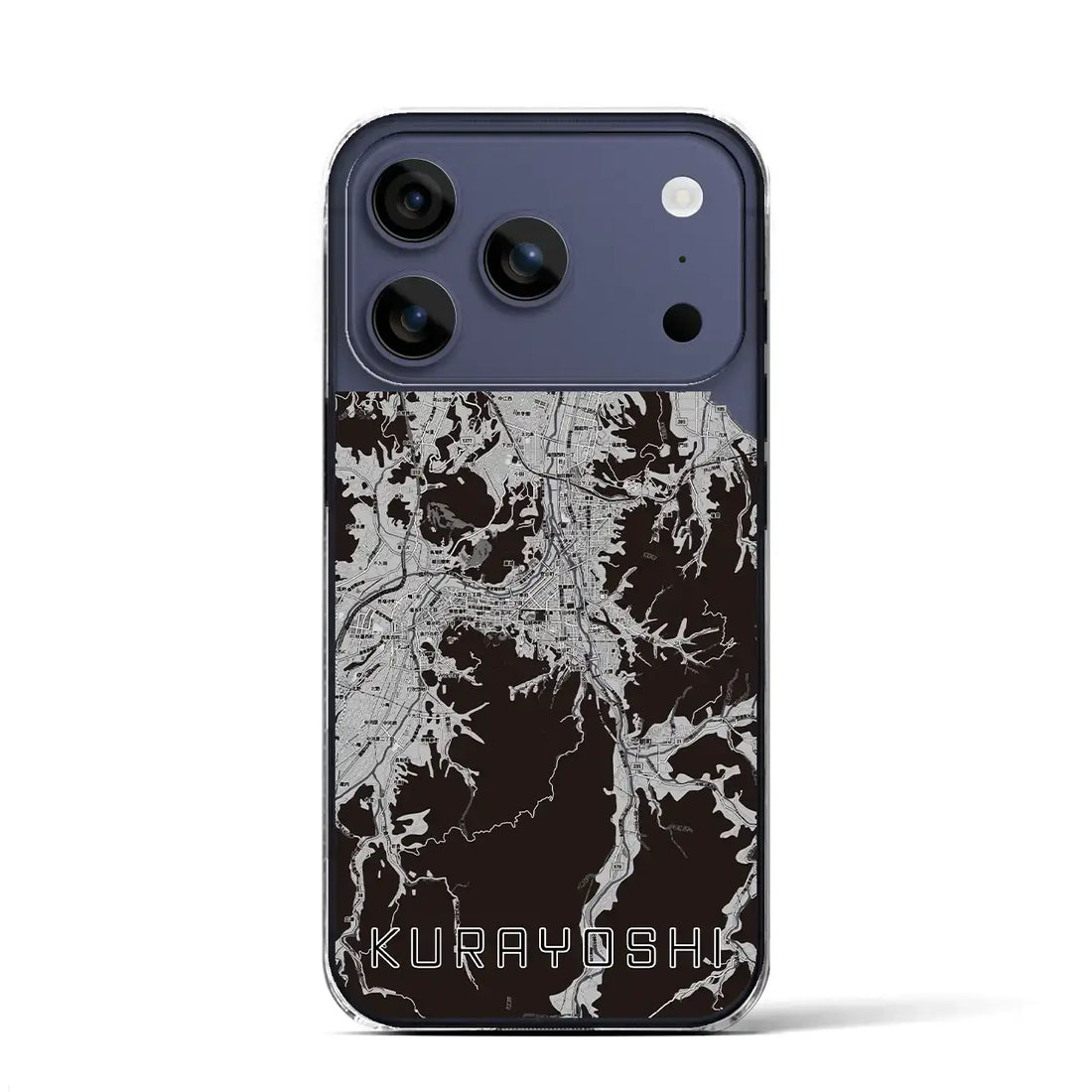 【倉吉(鳥取県)】地図柄iPhoneケース(クリアタイプ)モノトーン・iPhone 17 Pro Max 用