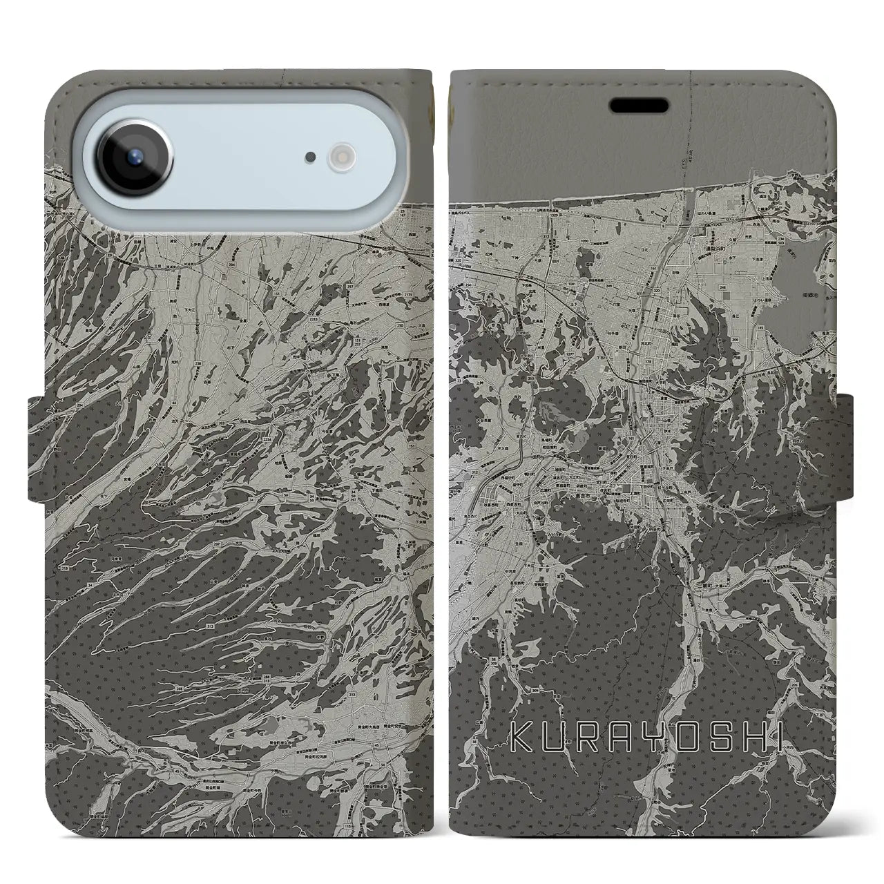 【倉吉（鳥取県）】地図柄iPhoneケース（手帳タイプ）