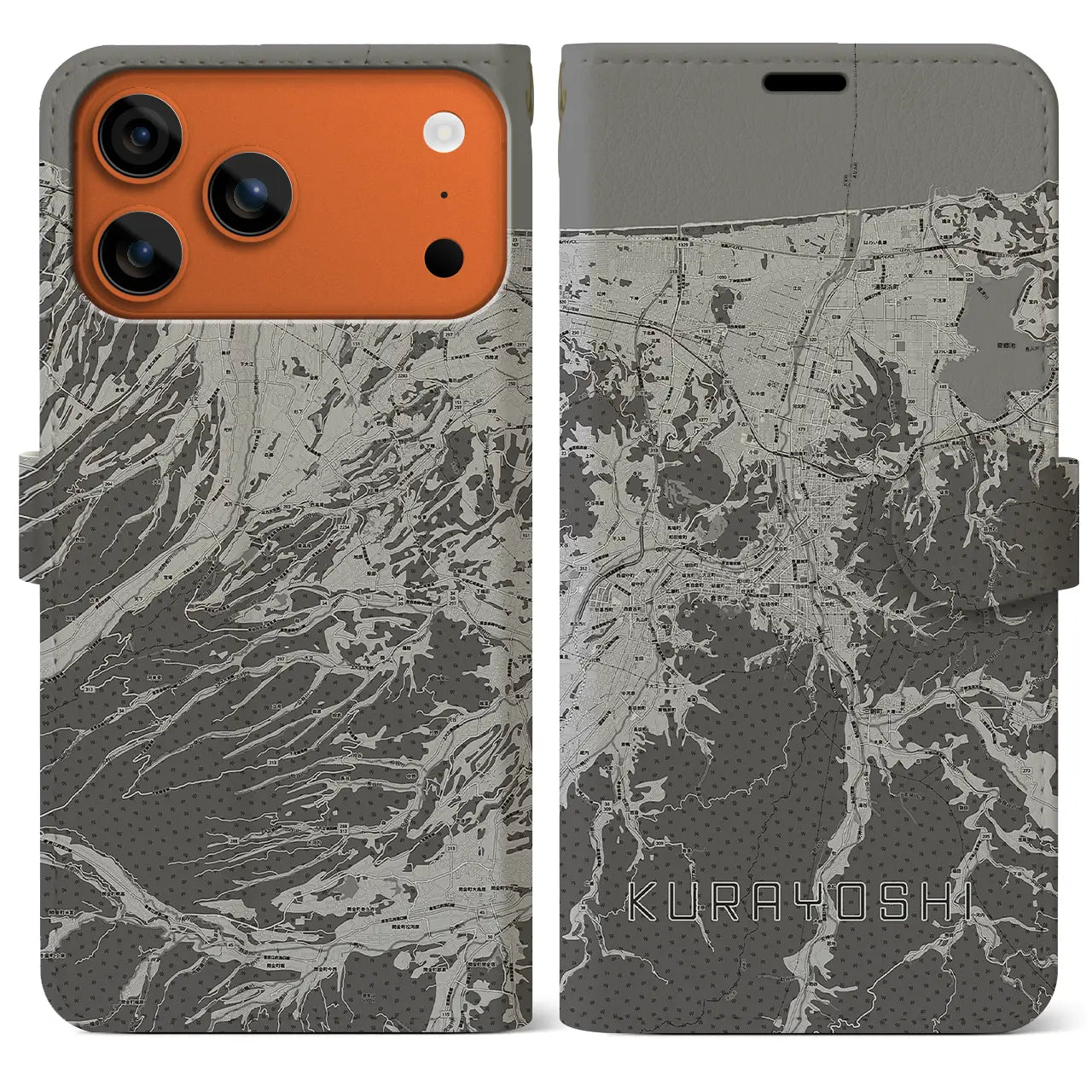 【倉吉（鳥取県）】地図柄iPhoneケース（手帳タイプ）