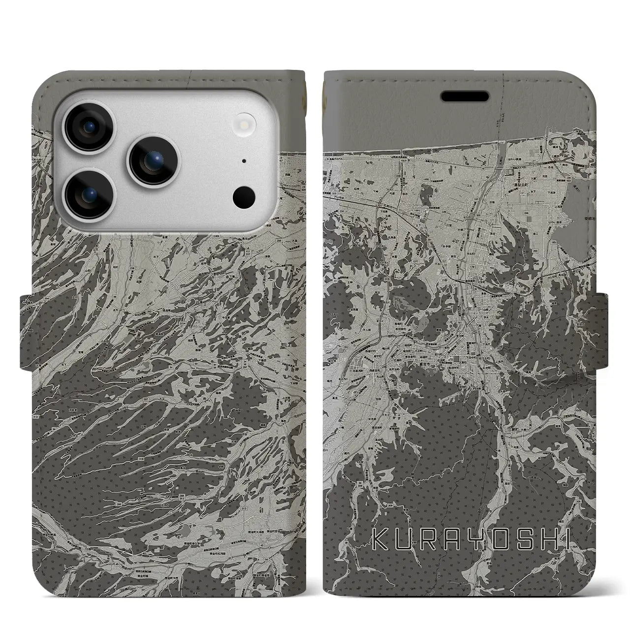 【倉吉（鳥取県）】地図柄iPhoneケース（手帳タイプ）