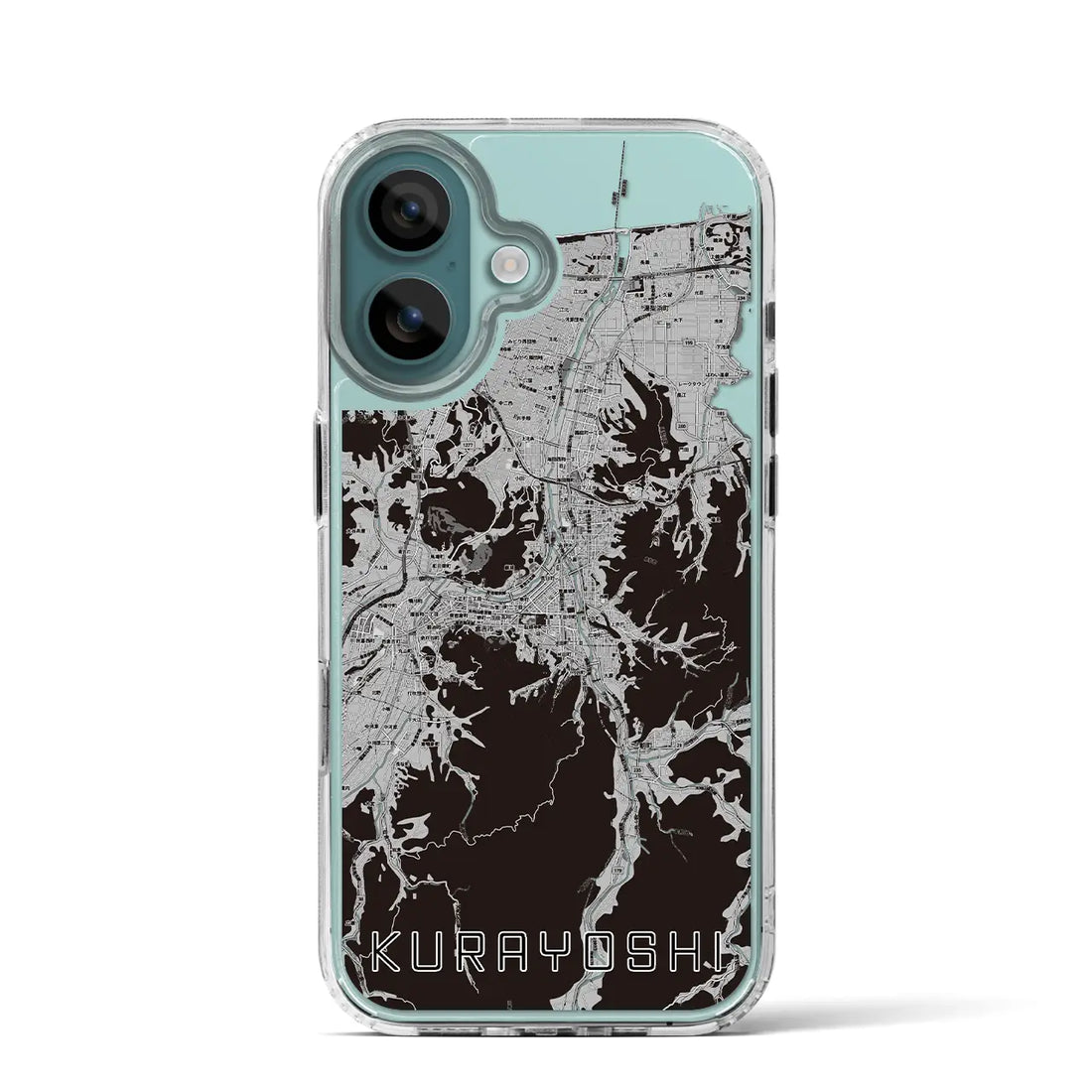【倉吉(鳥取県)】地図柄iPhoneケース(MagSafeタイプ)モノトーン・iPhone 16 Pro 用