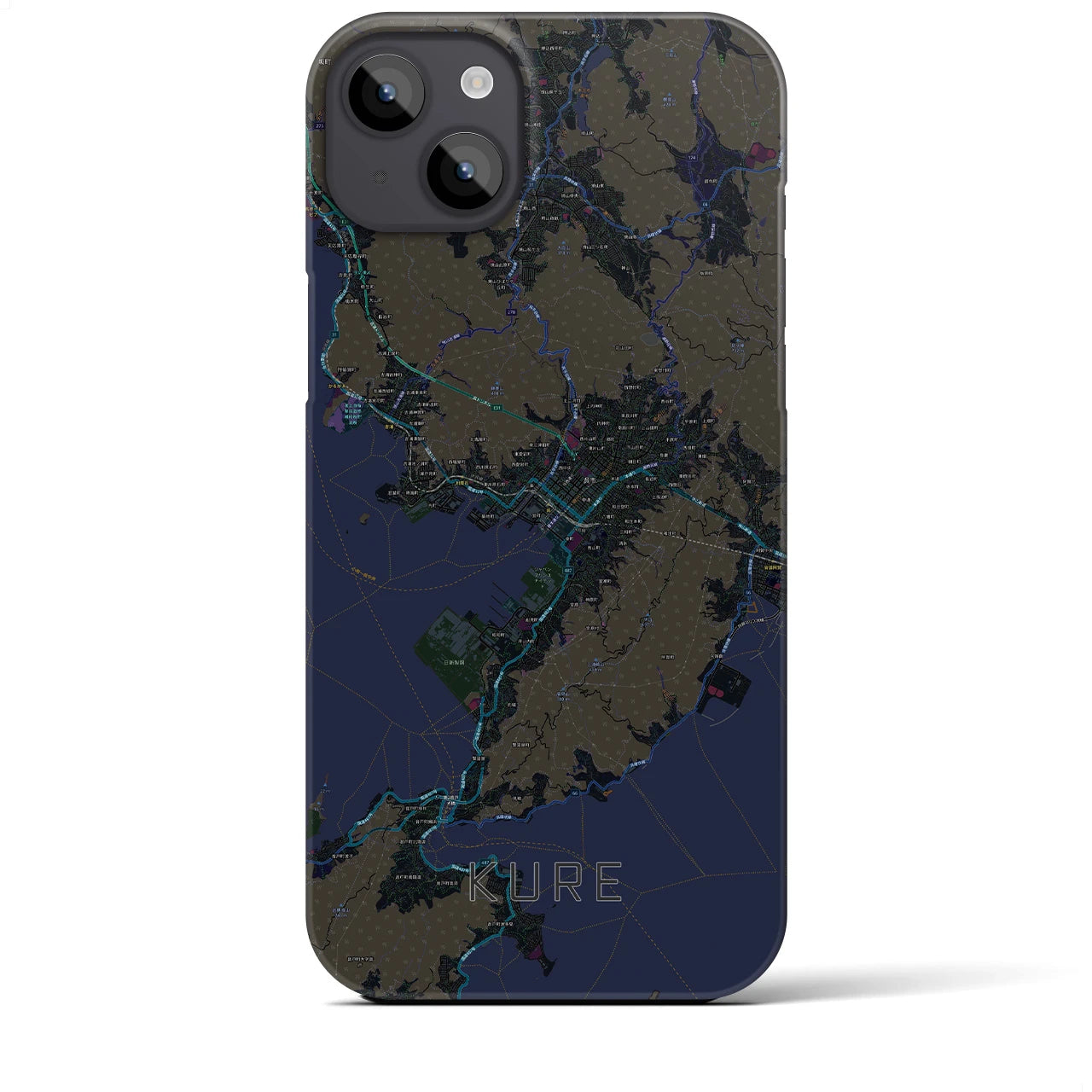 【呉（広島県）】地図柄iPhoneケース（バックカバータイプ）