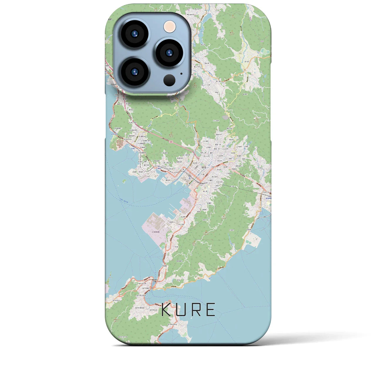 【呉（広島県）】地図柄iPhoneケース（バックカバータイプ）