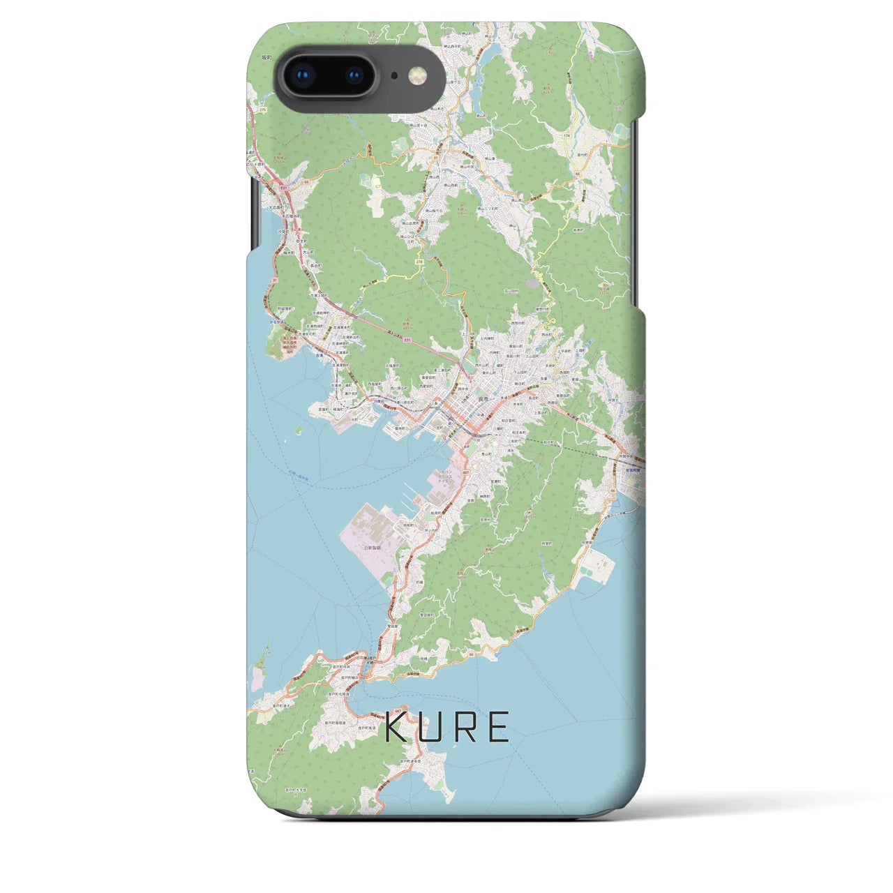 【呉（広島県）】地図柄iPhoneケース（バックカバータイプ）