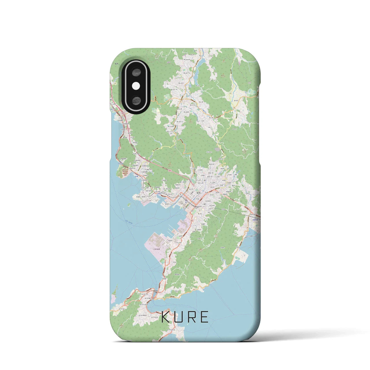 【呉（広島県）】地図柄iPhoneケース（バックカバータイプ）