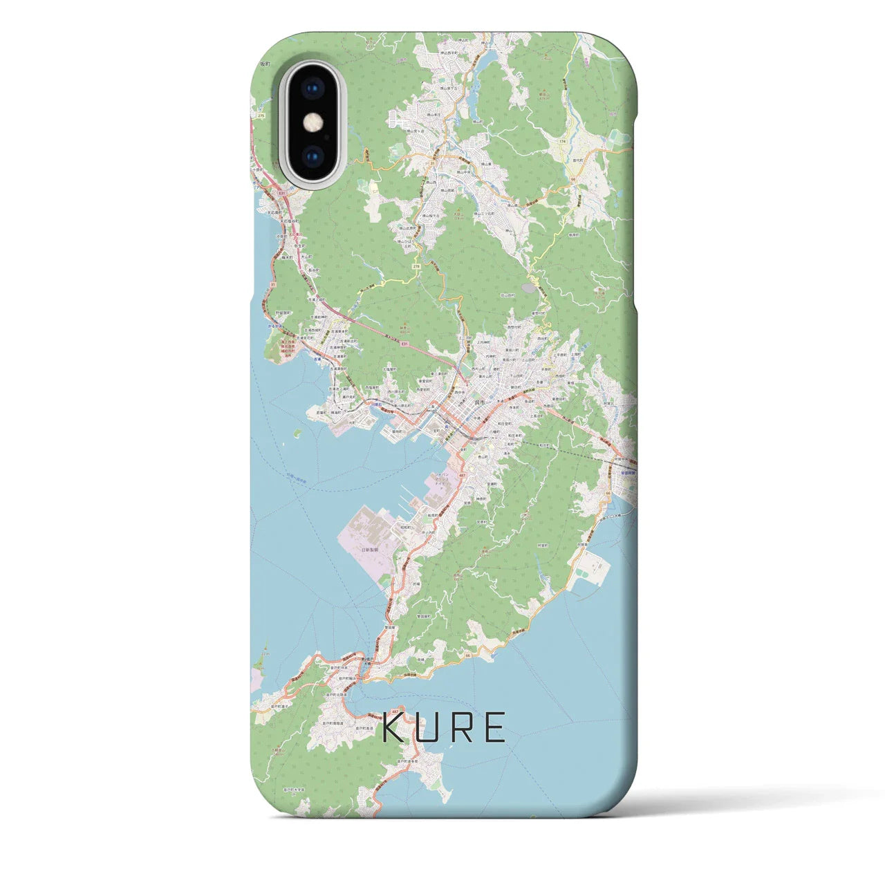 【呉（広島県）】地図柄iPhoneケース（バックカバータイプ）