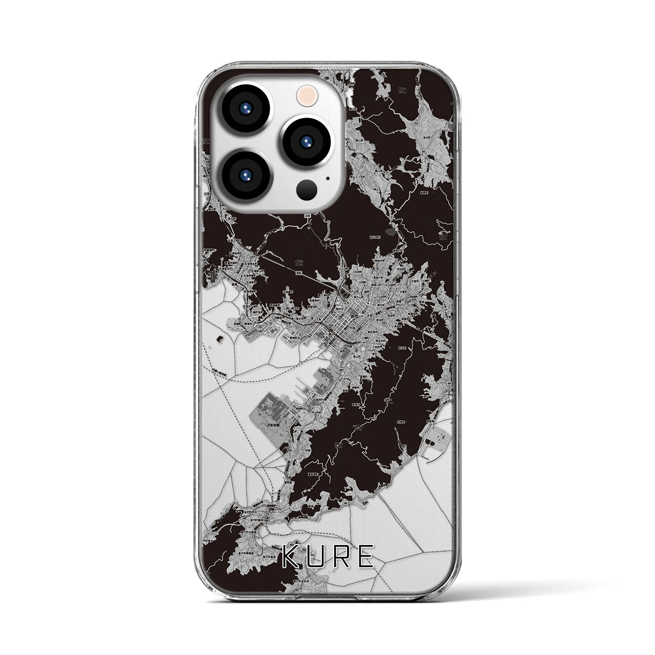 【呉（広島県）】地図柄iPhoneケース（クリアタイプ）