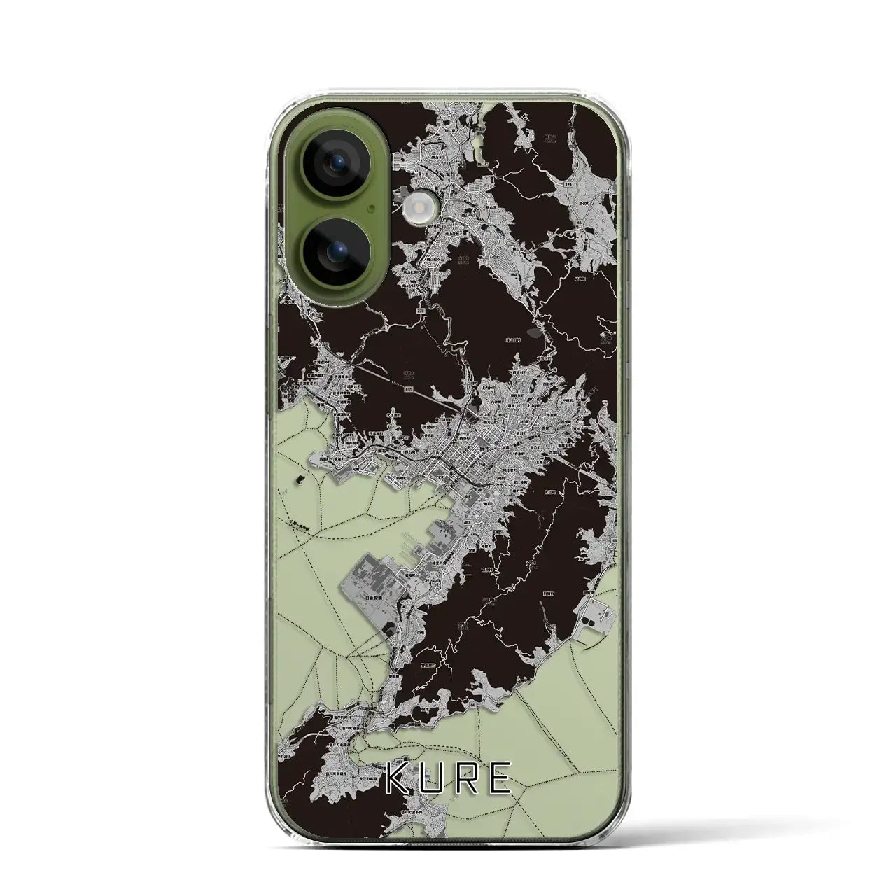 【呉（広島県）】地図柄iPhoneケース（クリアタイプ）