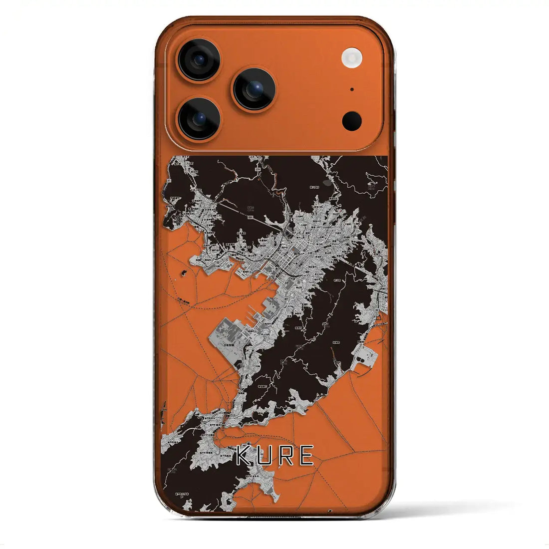 【呉（広島県）】地図柄iPhoneケース（クリアタイプ）