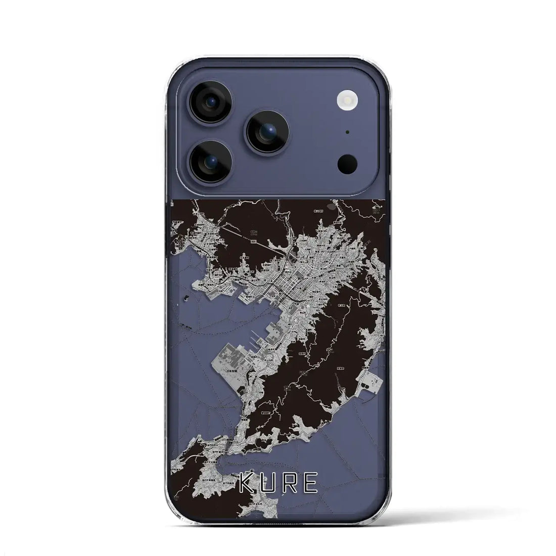 【呉(広島県)】地図柄iPhoneケース(クリアタイプ)モノトーン・iPhone 17 Pro Max 用