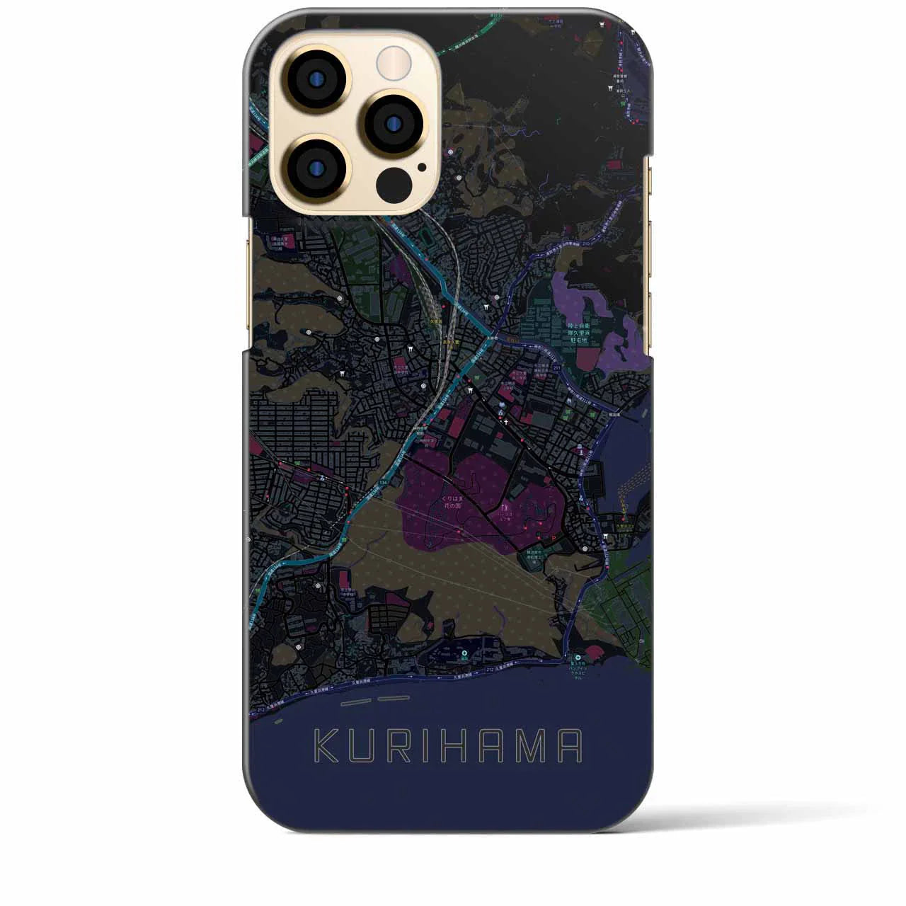 【久里浜（神奈川県）】地図柄iPhoneケース（バックカバータイプ）