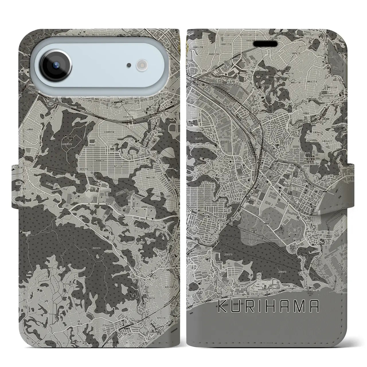 【久里浜（神奈川県）】地図柄iPhoneケース（手帳タイプ）