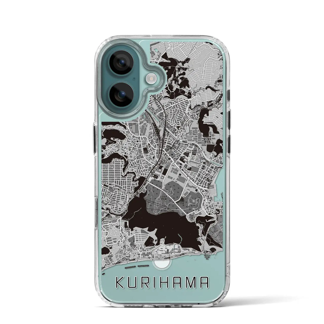 【久里浜(神奈川県)】地図柄iPhoneケース(MagSafeタイプ)モノトーン・iPhone 16 Pro 用