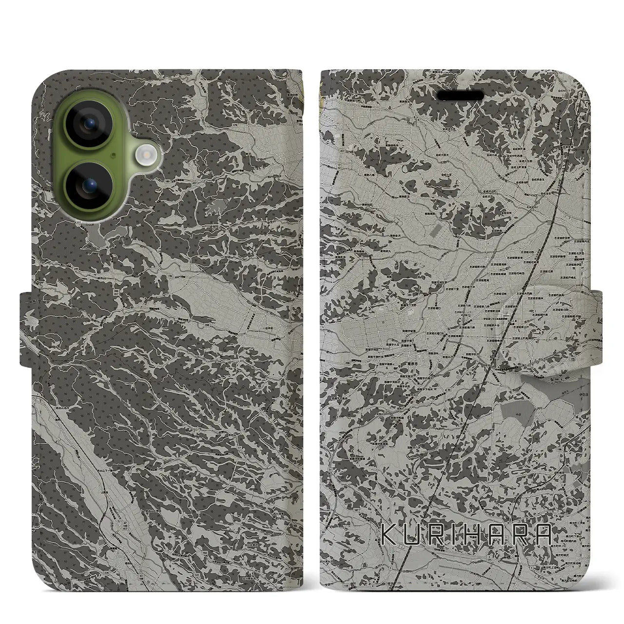 【栗原（宮城県）】地図柄iPhoneケース（手帳タイプ）