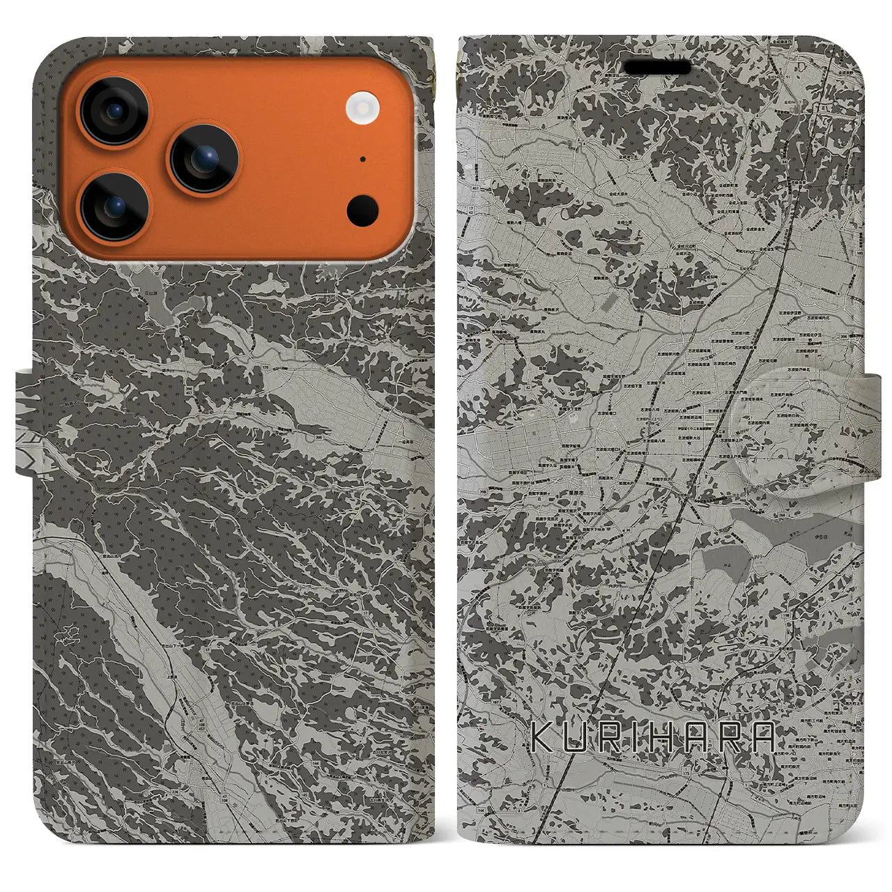 【栗原（宮城県）】地図柄iPhoneケース（手帳タイプ）