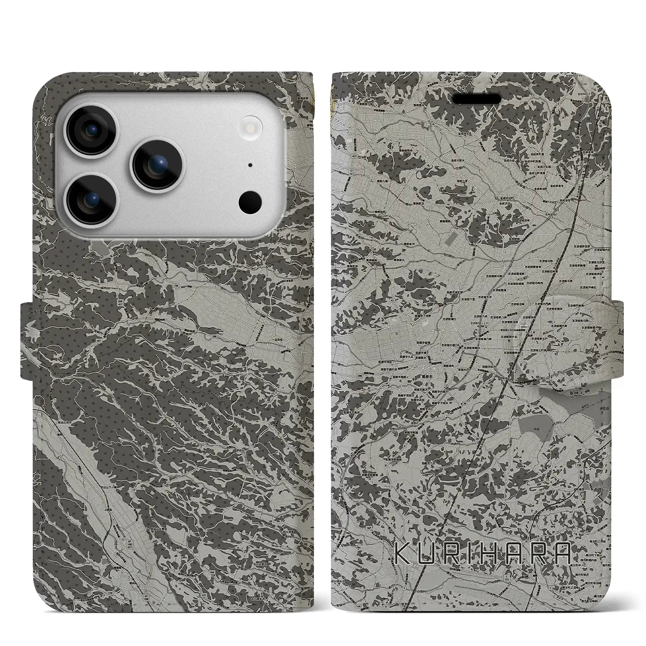 【栗原（宮城県）】地図柄iPhoneケース（手帳タイプ）