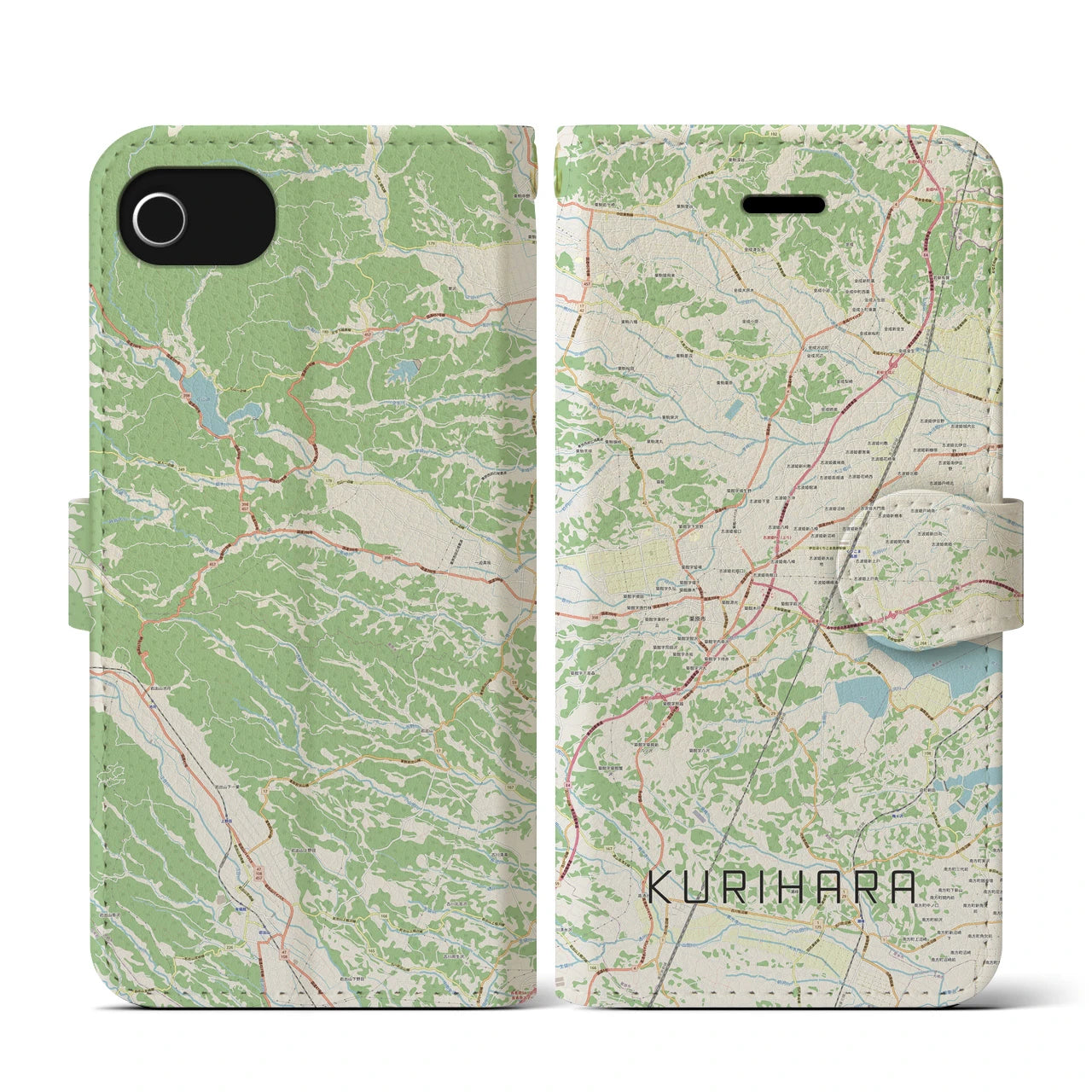 【栗原（宮城県）】地図柄iPhoneケース（手帳タイプ）