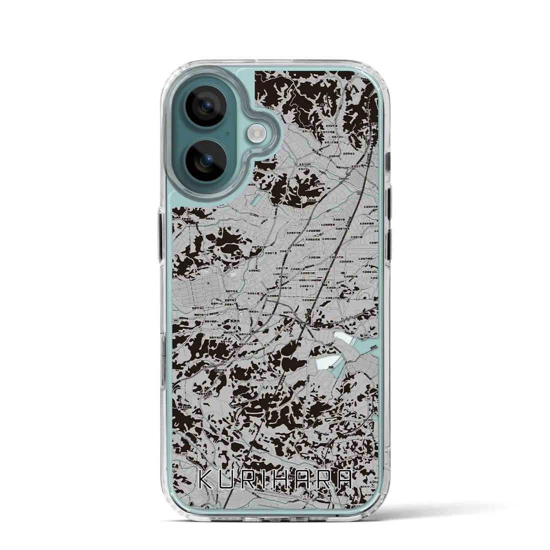 【栗原（宮城県）】地図柄iPhoneケース（MagSafeタイプ）モノトーン・iPhone 16 Pro 用