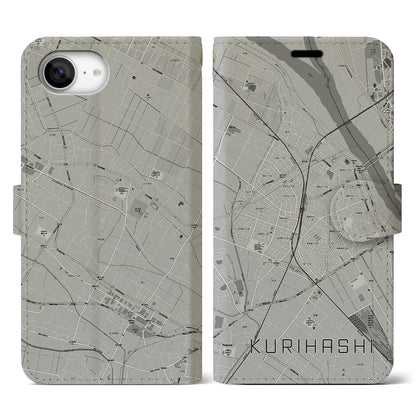 【栗橋（埼玉県）】地図柄iPhoneケース（手帳タイプ）