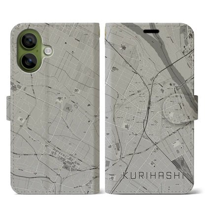 【栗橋（埼玉県）】地図柄iPhoneケース（手帳タイプ）