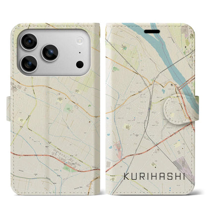 【栗橋（埼玉県）】地図柄iPhoneケース（手帳タイプ）