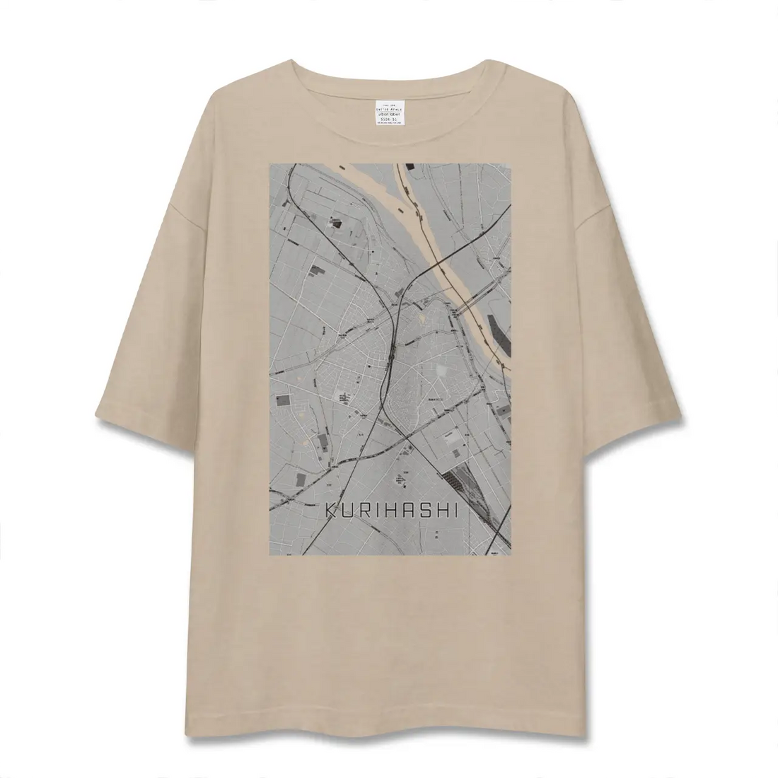 【栗橋（埼玉県）】地図柄ビッグシルエットTシャツ