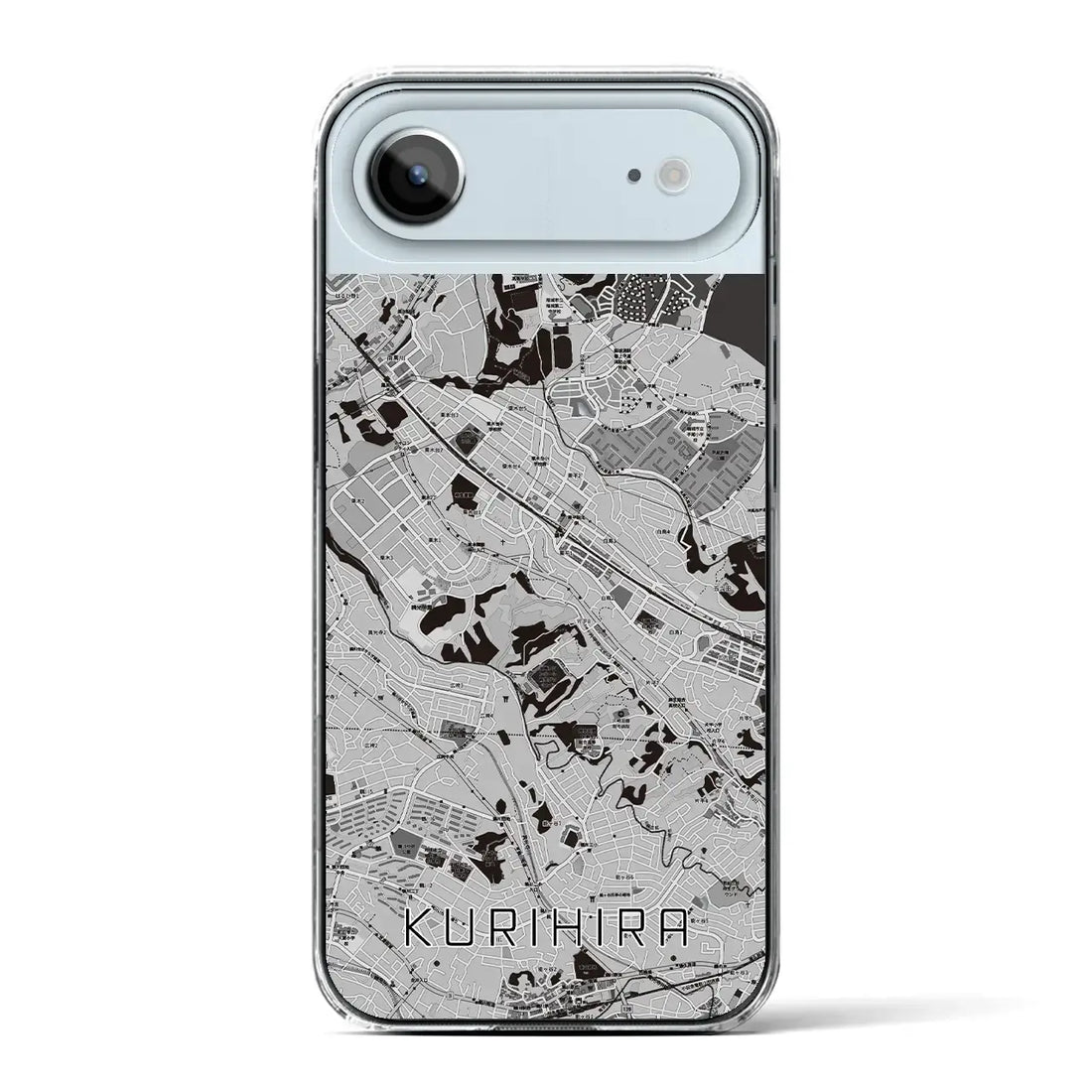【栗平（神奈川県）】地図柄iPhoneケース（クリアタイプ）モノトーン・iPhone 17 Pro Max 用