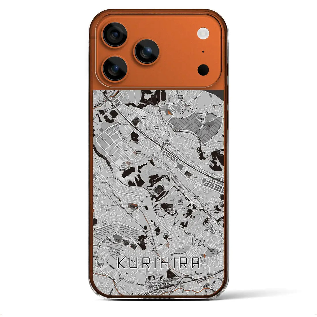 【栗平(神奈川県)】地図柄iPhoneケース(クリアタイプ)モノトーン・iPhone 17 Pro Max 用