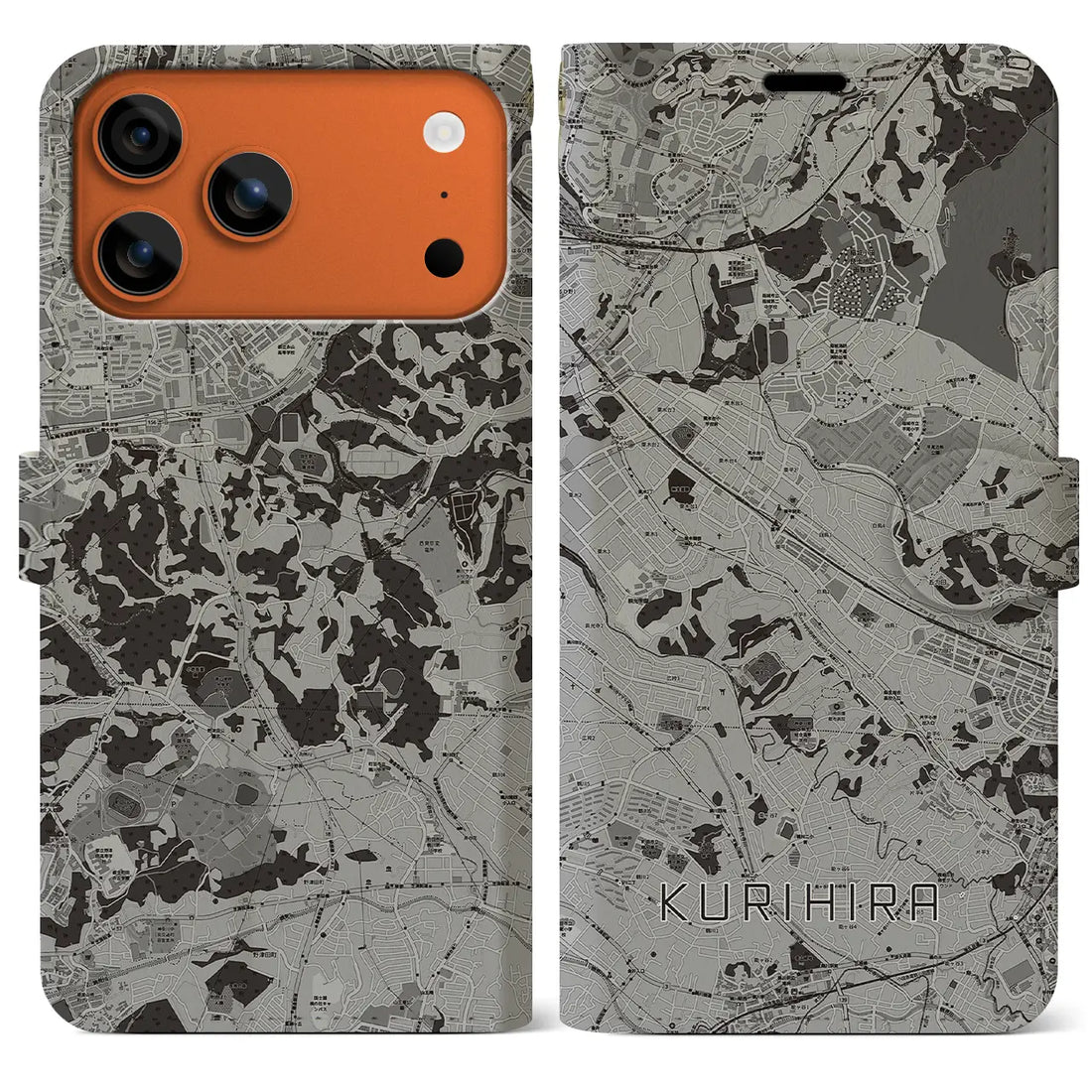 【栗平（神奈川県）】地図柄iPhoneケース（手帳タイプ）