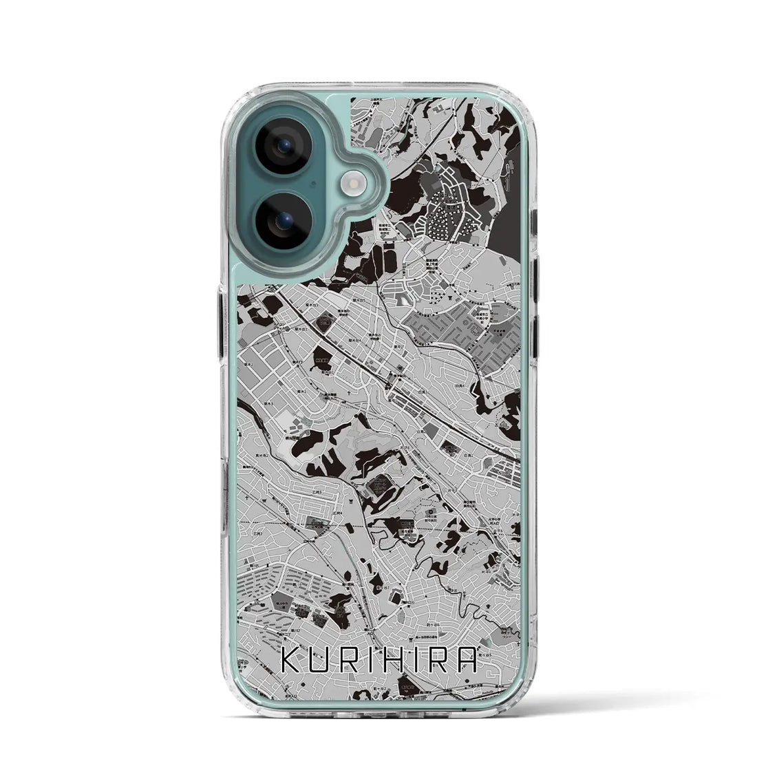【栗平（神奈川県）】地図柄iPhoneケース（MagSafeタイプ）モノトーン・iPhone 16 Pro 用