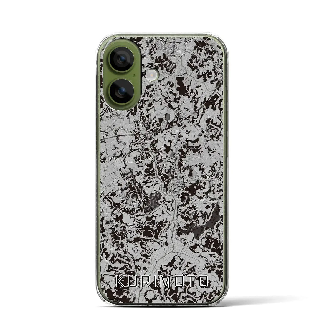 【栗源（千葉県）】地図柄iPhoneケース（クリアタイプ）モノトーン・iPhone 17 Pro Max 用