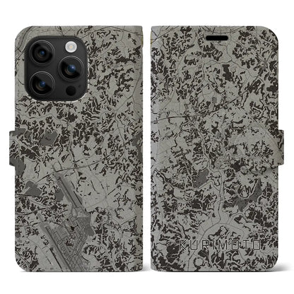 【栗源（千葉県）】地図柄iPhoneケース（手帳タイプ）モノトーン・iPhone 16 用