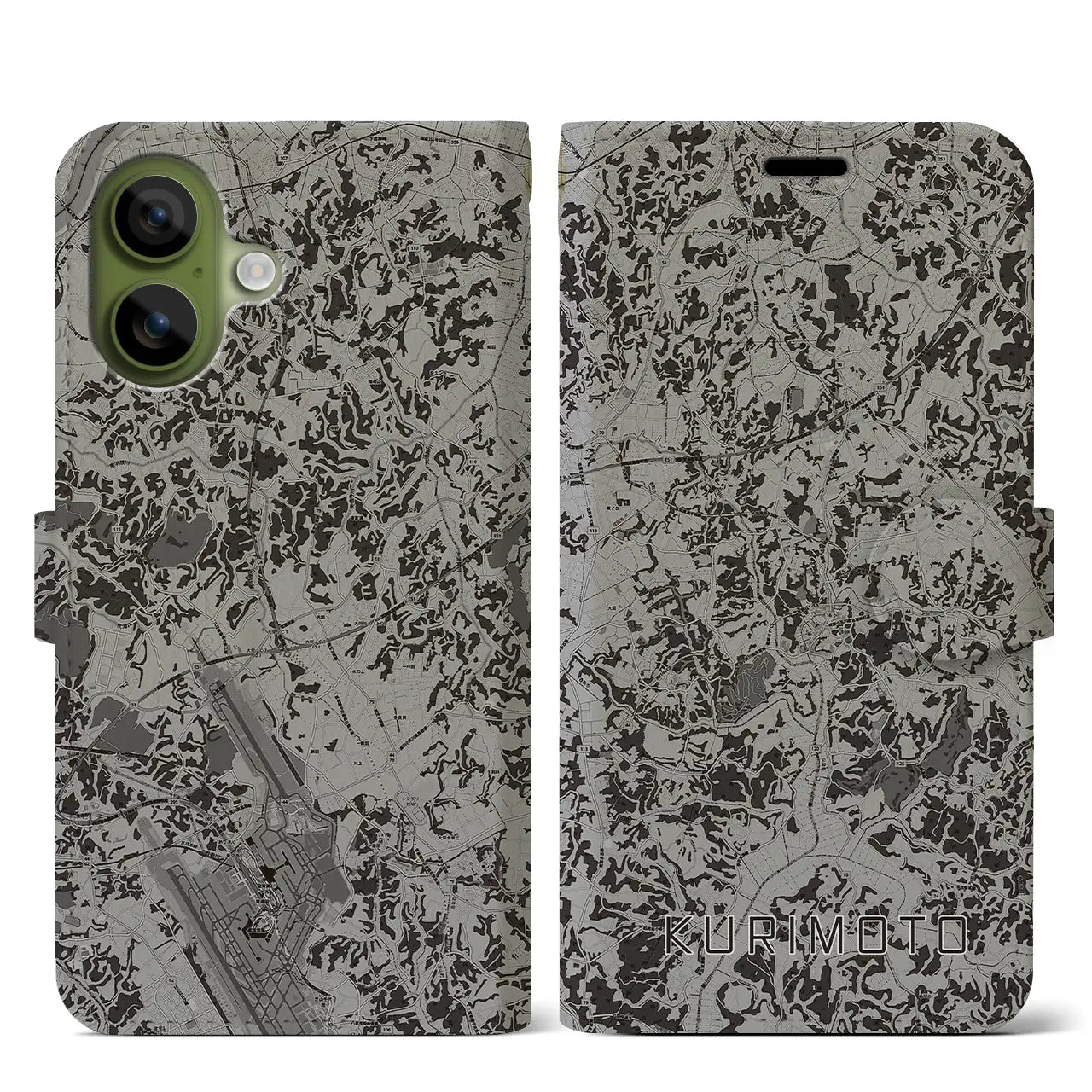 【栗源（千葉県）】地図柄iPhoneケース（手帳タイプ）