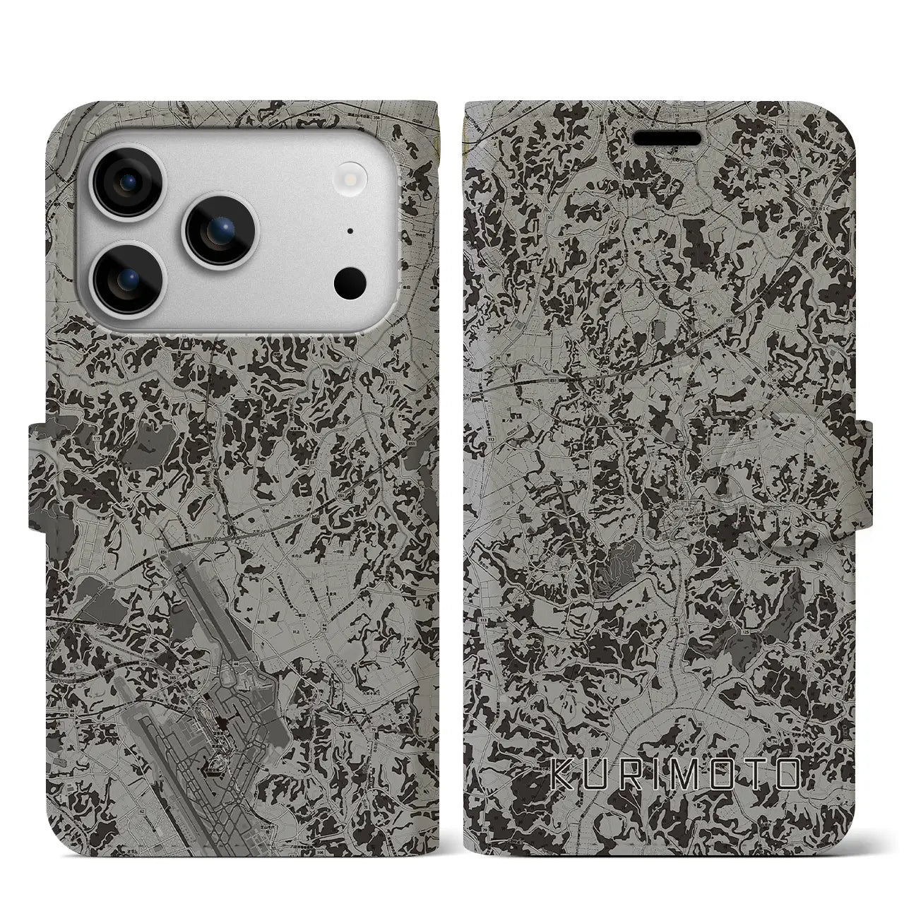 【栗源（千葉県）】地図柄iPhoneケース（手帳タイプ）