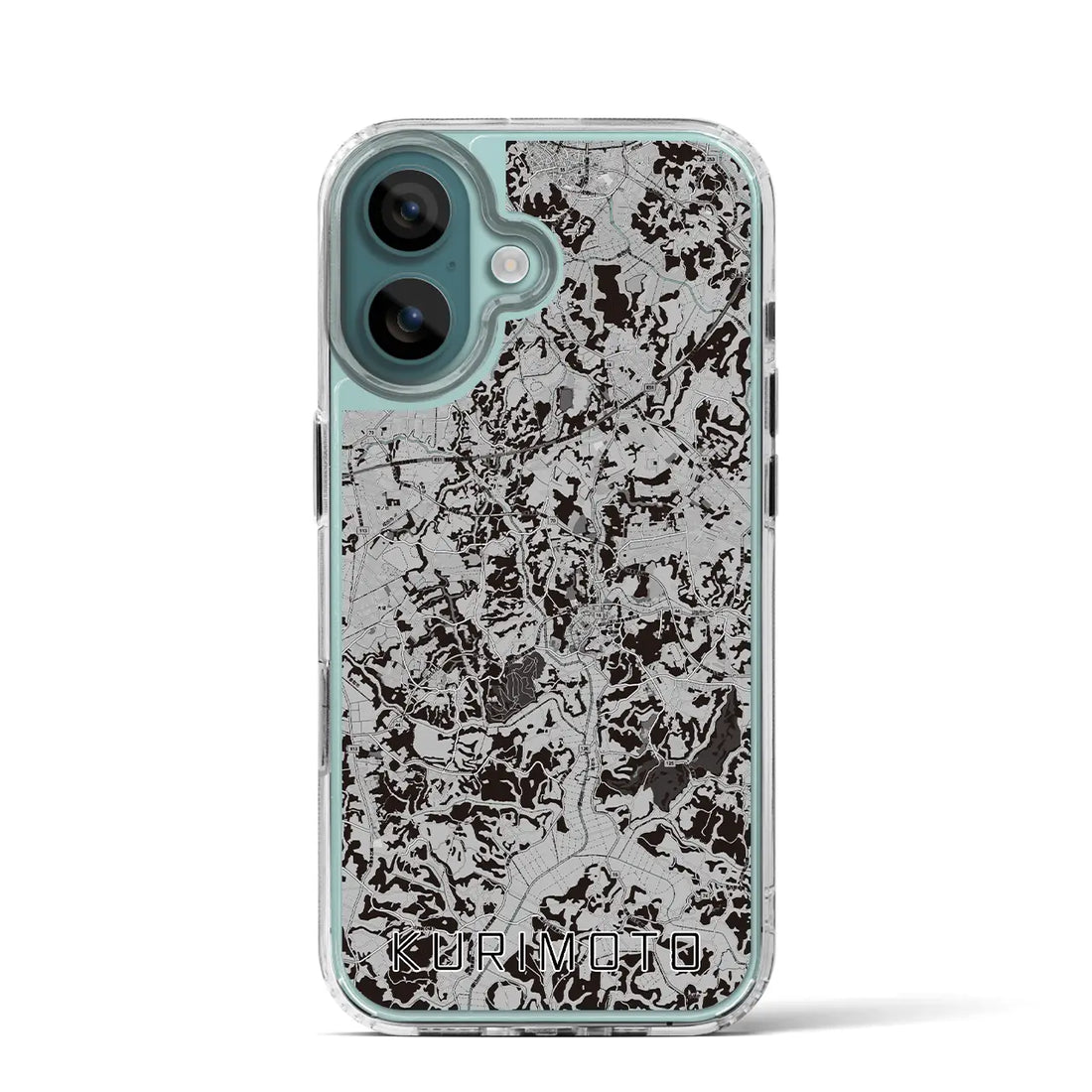 【栗源(千葉県)】地図柄iPhoneケース(MagSafeタイプ)モノトーン・iPhone 16 Pro 用