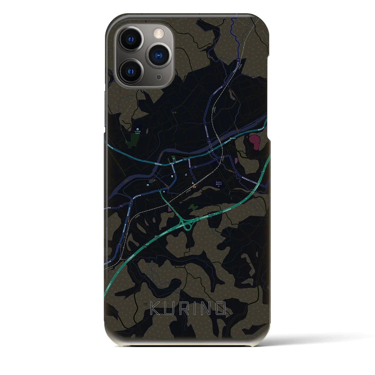 【栗野（鹿児島県）】地図柄iPhoneケース（バックカバータイプ）