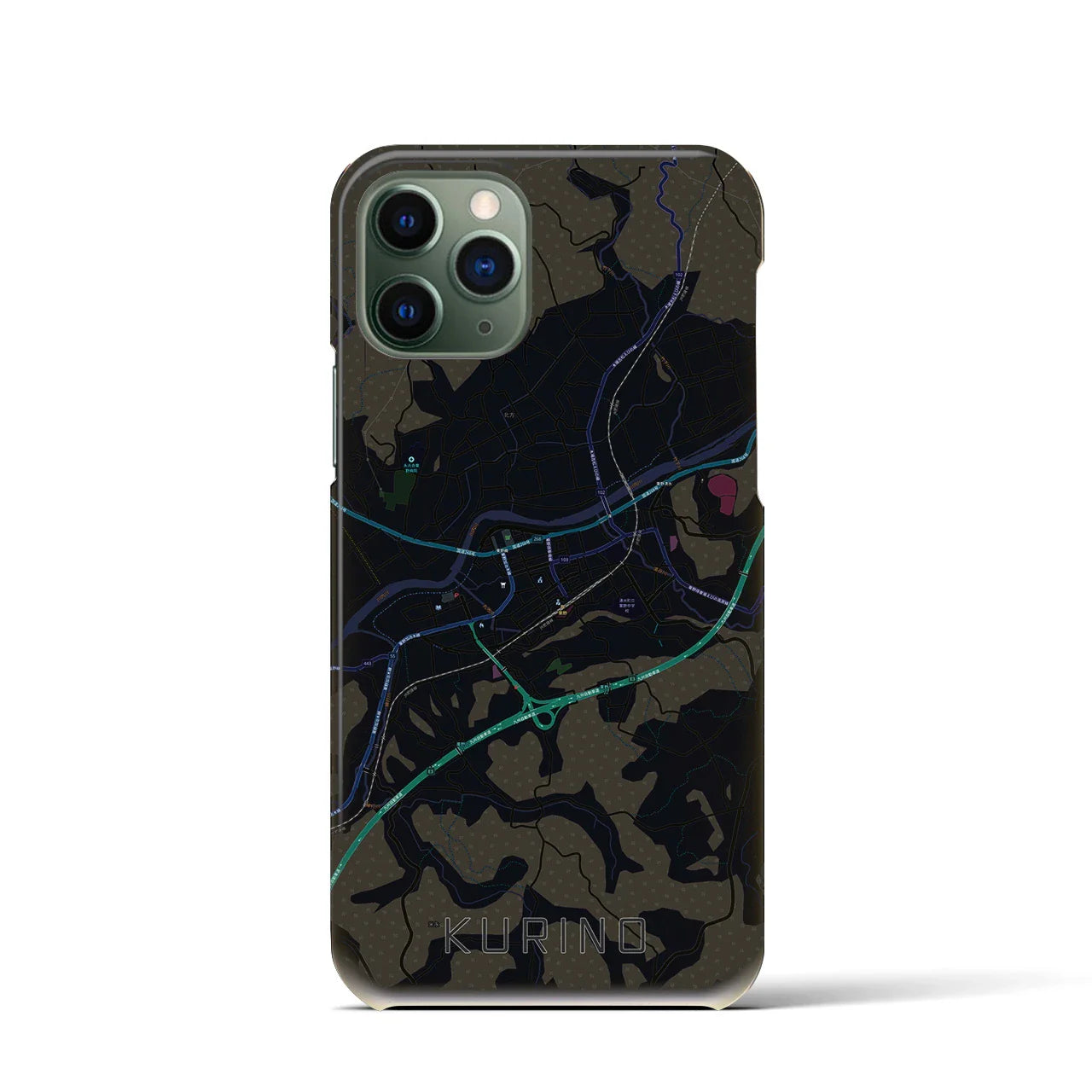 【栗野（鹿児島県）】地図柄iPhoneケース（バックカバータイプ）